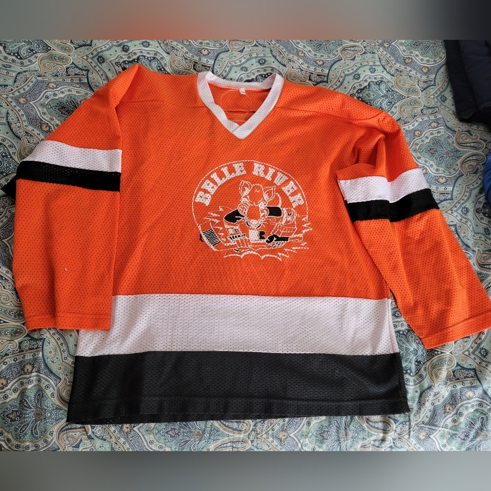Vintage Orange Belle River Hockey Jersey L/G